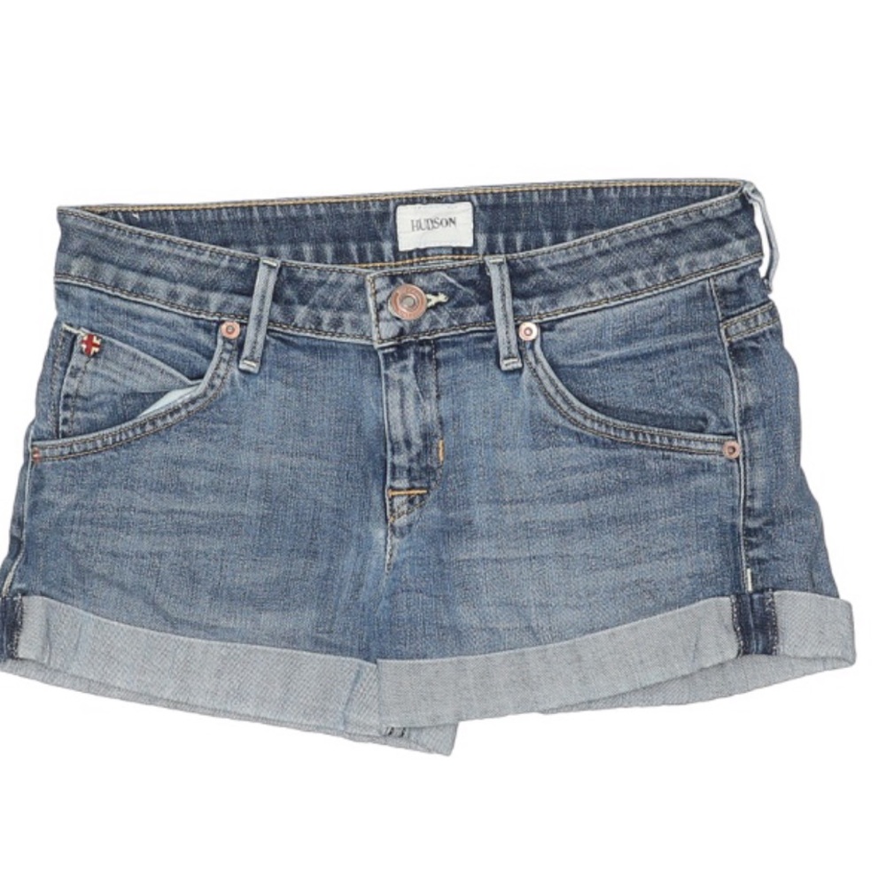 Hudson low rise dark wash denim shorts size 26